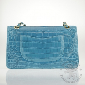 Chanel Classic Crocodile Medium 25.5cm Turquoise