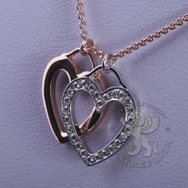 Tiffany Necklace Double Hearts Pendant