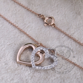 Tiffany Necklace Double Hearts Pendant