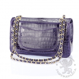Chanel Classic Crocodile Medium 25.5cm Purple