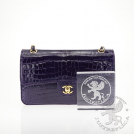 Chanel Classic Crocodile Medium 25.5cm Purple