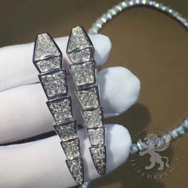 Bulgari Earrings Serpenti full pave Diamonds