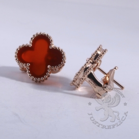 Van Cleef Arpels Earclips Alhambra Carnelian 15mm