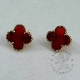 Van Cleef Arpels Earclips Alhambra Carnelian 15mm