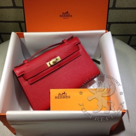 Hermes Kelly Pochette 22cm Epsom Red