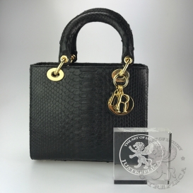 Lady Dior 24cm Python Black 