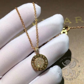 Bulgari Necklace 2sides green jade Diamonds