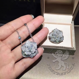 Piaget Necklace Rose Pendant Pave 115 diamonds