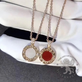 Bulgari Necklace 2sides MOP Carnelian Diamonds