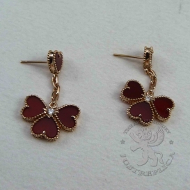 Van Cleef Arpels Earclips Alhambra Carnelian Heart 2D