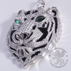 CARTIER Necklace Tiger Head Pendant 485D