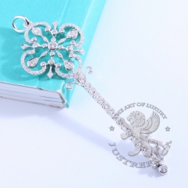 Tiffany Necklace Key Floral Pendant