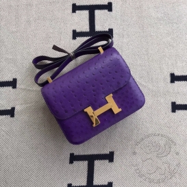 Hermes Constance Ostrich 23cm Crocus 9W 