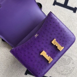 Hermes Constance Ostrich 23cm Crocus 9W 
