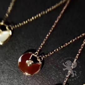 CARTIER Necklace Amulette De Cartier Carnelian 1D