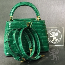 Louis Vuitton Capucines BB 21cm Porosus Green