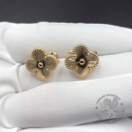 Van Cleef Arpels Earrings Vintage Alhambra Guilloche
