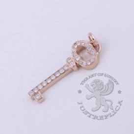 Tiffany Necklace Oval Key Pendant 26 diamonds