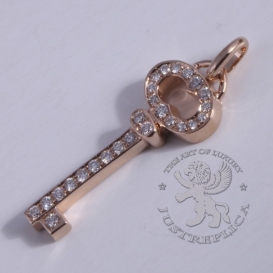 Tiffany Necklace Oval Key Pendant 26 diamonds