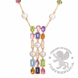 Bulgari Necklace Allegra 3 row Multi gemstones