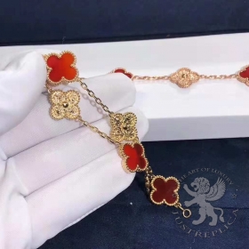 Van Cleef Arpels Bracelet Vintage Alhambra 5 motifs Carnelian 24D