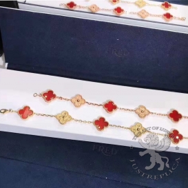 Van Cleef Arpels Bracelet Vintage Alhambra 5 motifs Carnelian 24D
