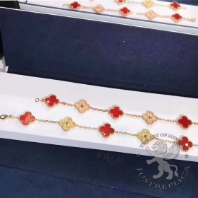 Van Cleef Arpels Bracelet Vintage Alhambra 5 motifs Carnelian 24D