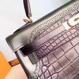 Hermes Kelly Crocodile 32cm Ghillies