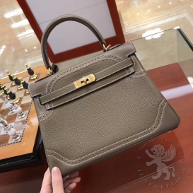 Hermes Kelly Togo 28cm Ghillies Swift Etoupe