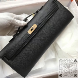 Hermes Kelly Cut Clutch Epsom Noir 89 FHS