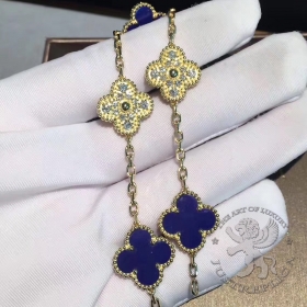 Van Cleef Arpels Bracelet Vintage Alhambra 5 motifs Lapis 24D