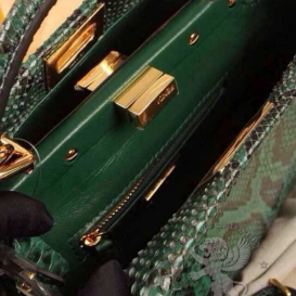 Fendi Peekaboo Python 23cm Green