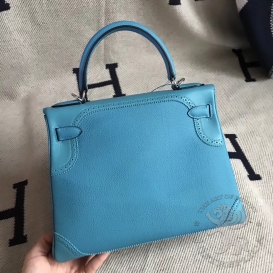 Hermes Kelly Togo 28cm Ghillies Swift Turquoise