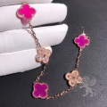 Van Cleef Arpels Bracelet Vintage Alhambra 5 motifs Pink 24D
