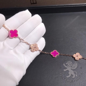 Van Cleef Arpels Bracelet Vintage Alhambra 5 motifs Pink 24D