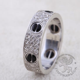 CARTIER Ring Love 66 Diamonds black ceramic