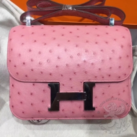 Hermes Constance Ostrich 23cm Rose Confetti 1Q