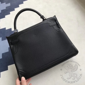 Hermes Kelly Togo 32cm Ghillies Swift Black