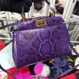 Fendi Peekaboo Python 23cm Purple