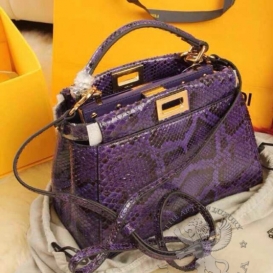 Fendi Peekaboo Python 23cm Purple