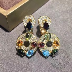 Bulgari Earrings Astrale Multigemstones