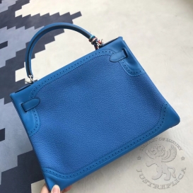 Hermes Kelly Togo 32cm Ghillies Swift Blue