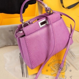 Fendi Peekaboo Python 23cm Rose