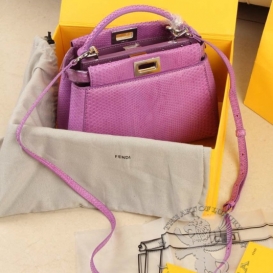 Fendi Peekaboo Python 23cm Rose