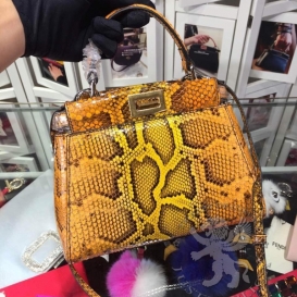 Fendi Peekaboo Python Yellow 23cm