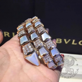 Bulgari Bracelet Serpenti two-coil MOP Diamonds