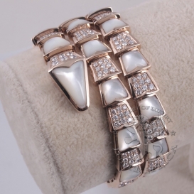 Bulgari Bracelet Serpenti two-coil MOP Diamonds