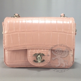 Chanel CF Crocodile 17cm Pearl Rose