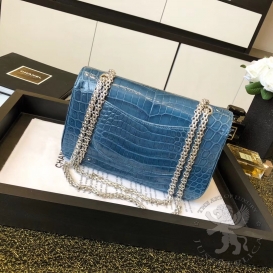Chanel Classic Crocodile Medium 25.5cm Blue