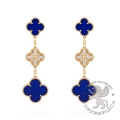 Van Cleef Arpels Earrings Magic Alhambra Lapis 24D 3 motifs